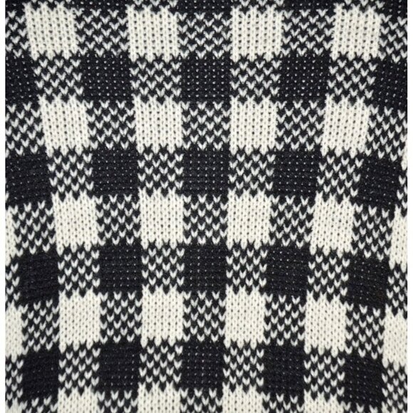 Liz Baker Ladies L Houndstooth Black Check Cardigan Sweater Gold Buttons Vintage - Picture 7 of 9